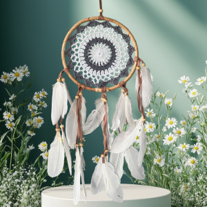 Łapacz snów szydełkowy boho dekoracja ścienna amulet