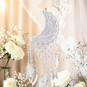 Łapacz Snów Księżyc Boho Makrama Handmade Dekoracja...