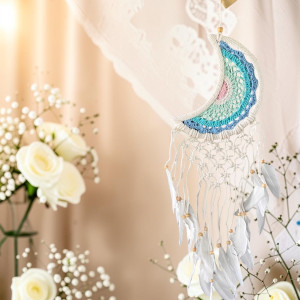 Łapacz Snów Księżyc Boho Makrama Handmade Dekoracja...