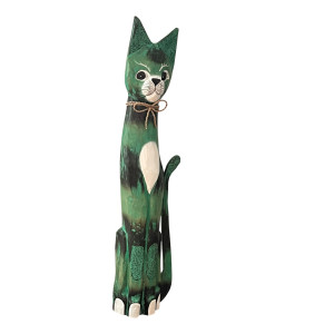 Kot 100cm drewniany figurka kotek dekoracja boho etno...
