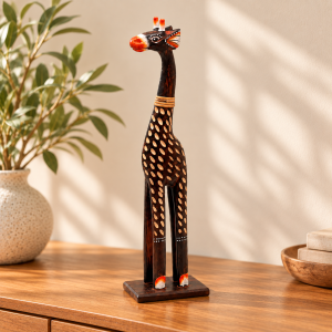 Żyrafa żyrafka 42cm drewniana figurka dekoracja...