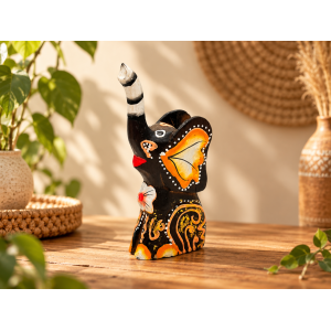 Słoń słonik drewniany figurka 12cm dekoracja boho etno...