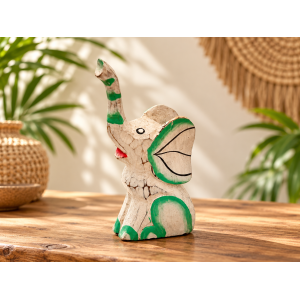 Słoń słonik drewniany figurka 17cm dekoracja boho etno...