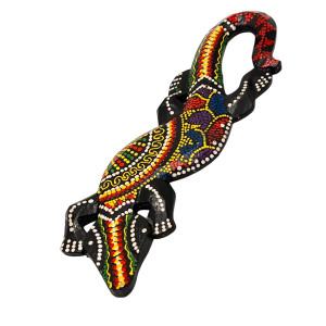 Jaszczurka drewniana 25cm Indonezja boho etno dekoracja...