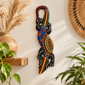 Jaszczurka drewniana 50cm Indonezja boho etno dekoracja...