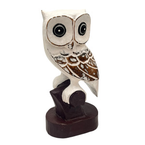 Sowa drewniana Sówka figurka 30cm z Indonezji Dekoracja i...
