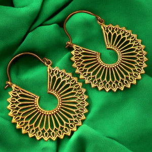Kolczyki indyjskie orientalne złoty kolor Biżuteria indyjska